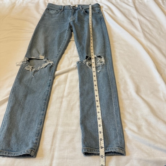 Agolde 24 Straight Leg Distressed High Waist Jeans - Picture 6 of 8